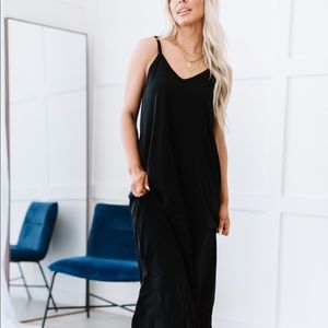 Zenana Beach Vibes Full Size Cami Maxi Dress in Black